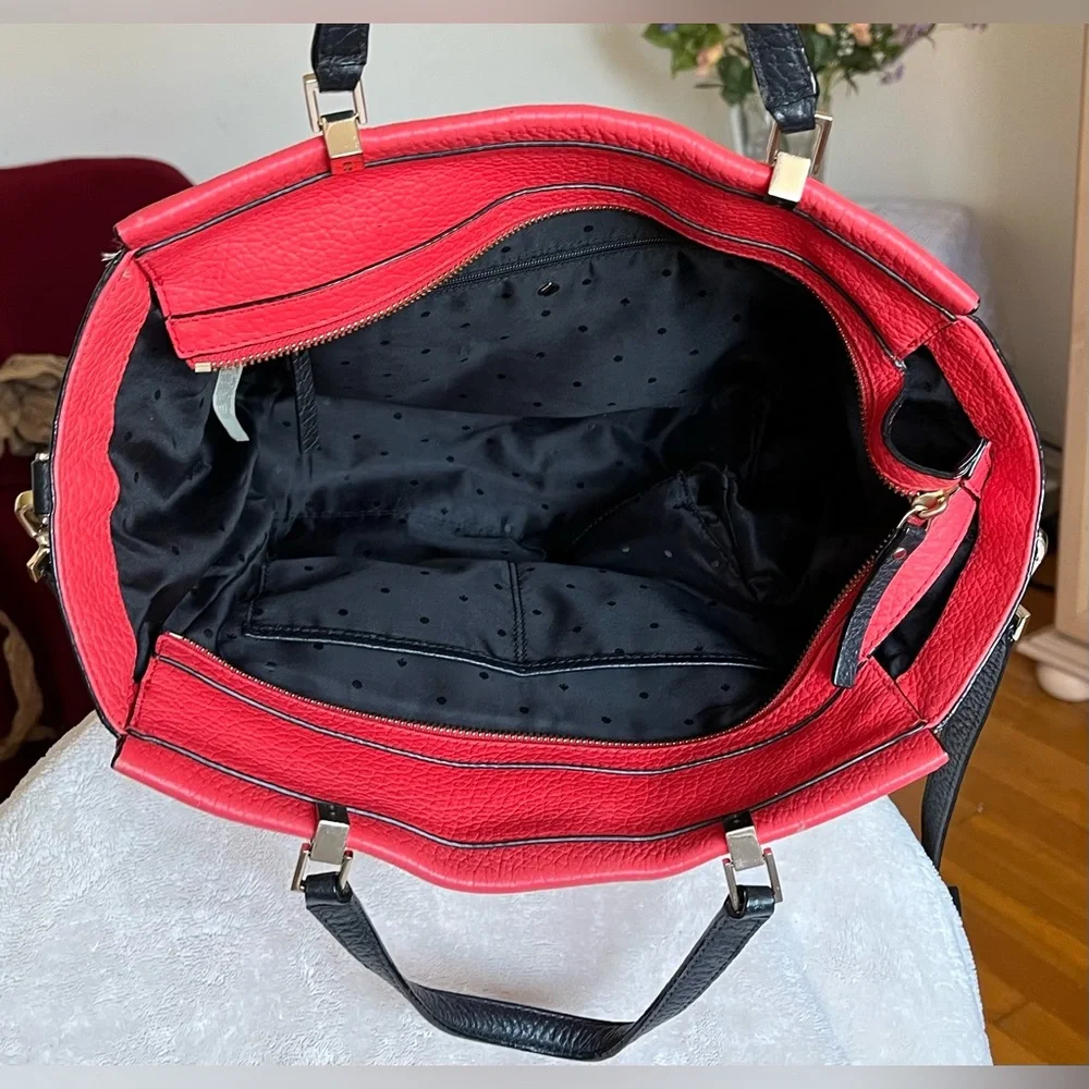 Kate spade Chelsea Hayden pebbled leather colorblock satchel with strap purse - Picture 15 of 17